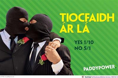 Paddy Power: BMB ad offered odds for Ireland’s referendum on gay marriage