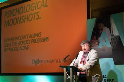 Rory Sutherland speaks onstage at the Media Business Course