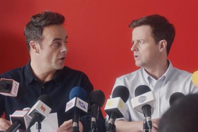 An image of TV presenters Ant and Dec at a press conference