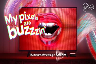 Image of mouth on TV screen