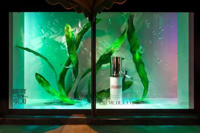 Beauty and fitness brands have taken over the store's windows