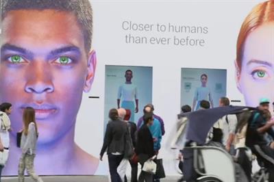 Shoppers could interact with a male and female 'Synth'