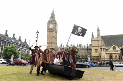 The pirates visited a number of key London landmarks as part of the PR stunt