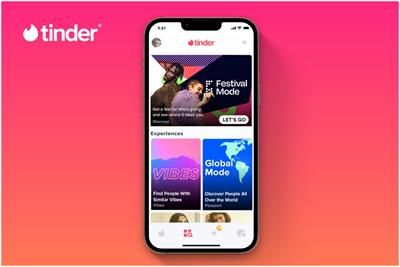 Tinder Explore page on a phone screen 