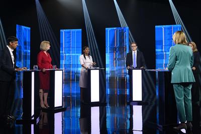 Tory leadership candidates taking part in an ITV debate