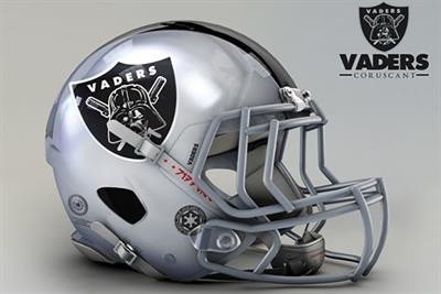 Mexican artist John Raya recently redesigned all 32 NFL team helmets as "Star Wars" characters.