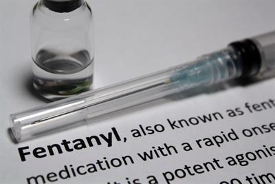 Needle on page with definition of Fentanyl