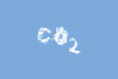 CGI Clouds spelling out "CO2"
