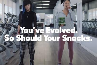 Beyond Meat ad showing emo and athletic woman in the gym