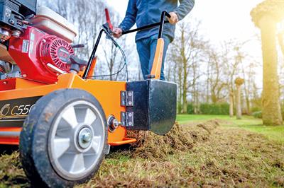 Eliet C550 is just the right size to slip through gateways onto courts, greens and lawns - credit: PSD Groundscare