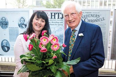 Horticulture Week editor Kate Lowe with Peter Seabrook - image: HW