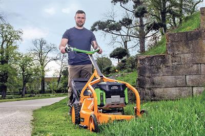 AS-Motor AS 531 E-Procut mower being demonstrated