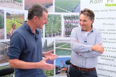 HortWeek editor Matthew Appleby and Jacob Kolff at Four Oaks Trade Show 2022