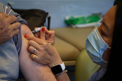 Patient receives the flu vaccine