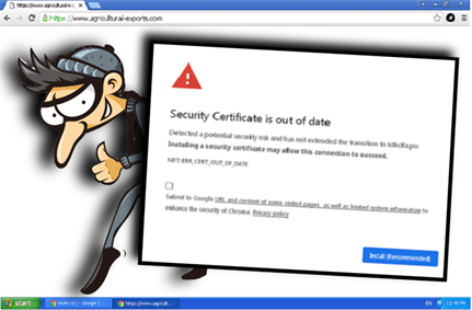 Malware distributed disguised as security certificate updates