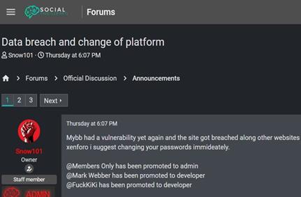 Social Engineered hacked, user data leaked, dumped on rival site