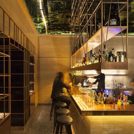 Marble and copper define new bar