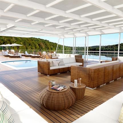 East Asian river cruise ship designed for European tourists