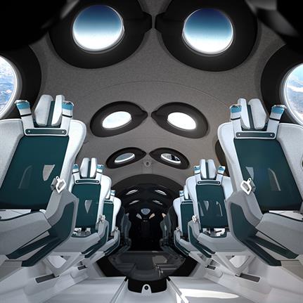 Virgin Galactic reveals cabin interiors for SpaceShipTwo