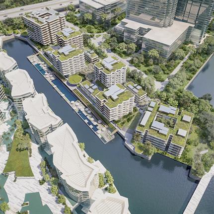 Singapore’s first sustainable residential waterfront property with a floating deck