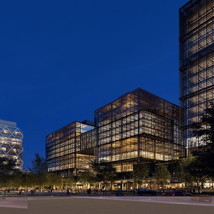 Olson Kundig’s commercial high rise building fronts the Atlanta BeltLine