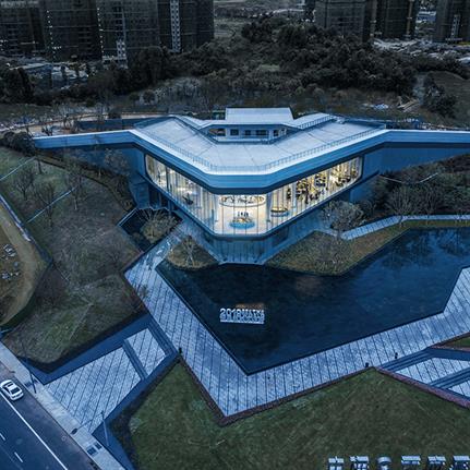 Sales gallery turned multi-functional exhibition is the Tianfu One in Chengdu