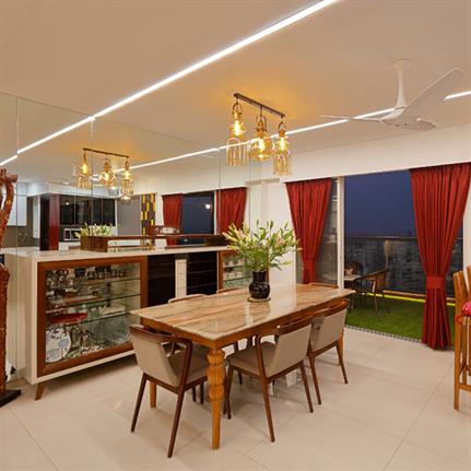 Indian highrise apartment made a home by Cluster One creative solutions