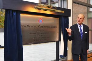 Prince Philip opens the John McIntyre Conference Centre in Edinburgh