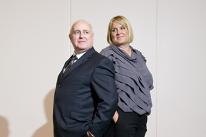 Aviva's Derick Shaw and Banks Sadler's Leigh Cowlishaw