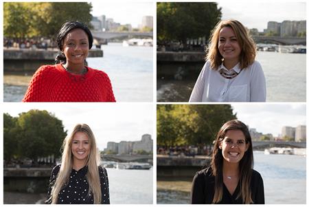 Clockwise from top left: Ishta Nyakoojo, Clemence Roze, Roxy Kaye, Laura Mills