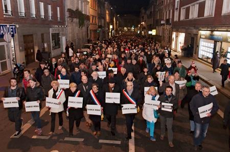 Parisian citizens in support of Charlie Hebdo (©Frédéric Bisson)