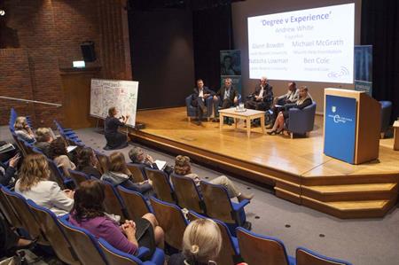The event concluded with a debate on the topic of ‘Degree versus Experience’