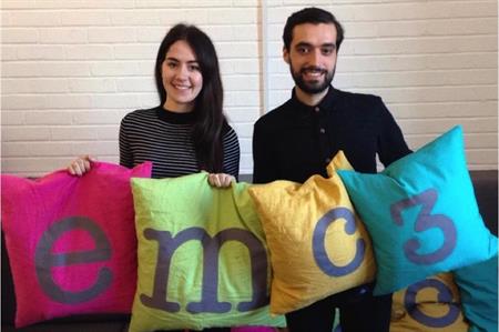 New emc3 starters Hannah Lumley (left) and Benjamin Garland