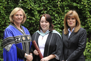 Napier University principal Joan Stringer, student Zophie Horsted and EICC head of marketing Sandy Pearson