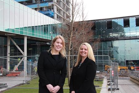 Amy King and Jennifer Jensen on site at Exhibition Centre Liverpool