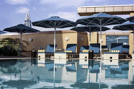 Rooftop pool at the Pullman Dubai Jumeirah Lakes Towers hotel