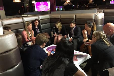 Barclay's Abigail Wood hosts a huddle at Event360