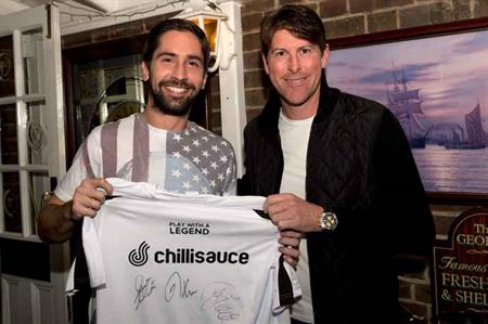 Former Spurs legend Darren Anderton with a 'Play With A Legend' delegate