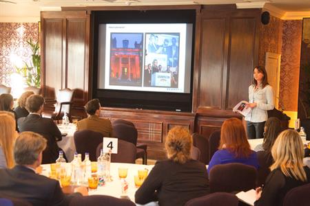Hearst's Victoria Archbald talks to delegates at the C&IT Corporate Forum