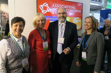 (R to L) Eva Flyborg, City council of Gothenburg, Annika Hallman, Gothenburg Convention Bureau, Damian Hutt, Association of Association Executives, Malin Erlandsson, Swedish Exhibition & Congress Centre.
