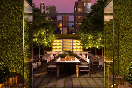 A rendering of how the rooftop will look