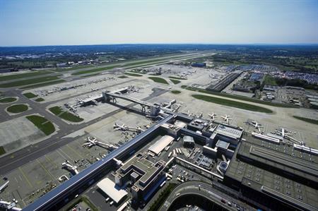 Aerial image showing Gatwick's North Terminal and Airfield
