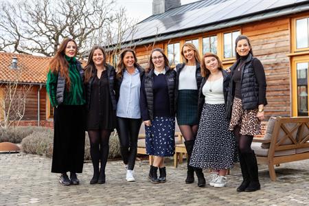 Amelia Hopgood (centre) with the rest of the Sleek Events team at Retreat East