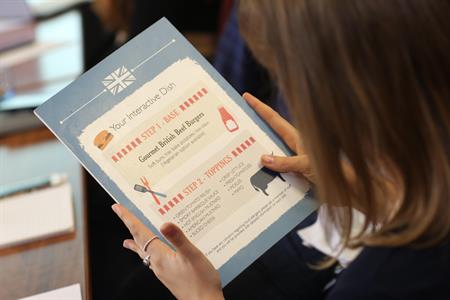 An interactive food menu