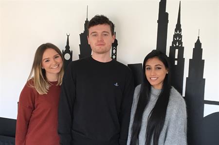 Gemma Price, Aidan McSorley and Serena Panchal