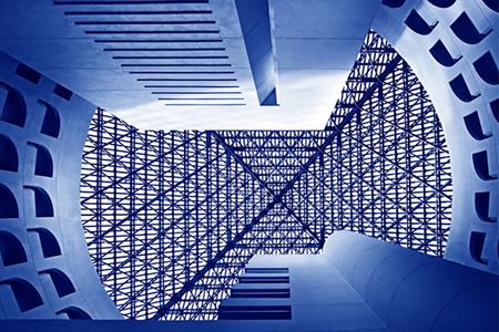 The glass ceiling of the Part-Dieu Tower