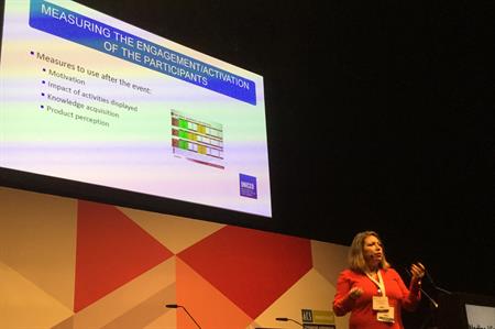 Nadine Vienne speaking at IBTM World