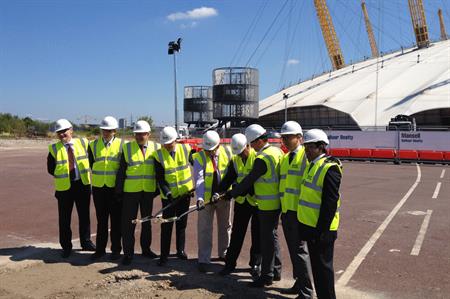 The Intercontinental London The O2: developers mark the spot where the hotel wil be