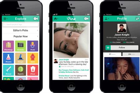 Vine in action on an iPhone