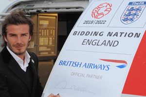Beckham flies to Zurich for England 2018 World Cup Bid